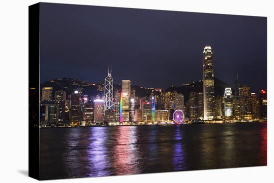 Hong Kong, China. Skyline Harbor with New Ferris Wheel and Reflections , Background-Bill Bachmann-Premier Image Canvas