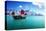 Hong Kong Harbour & Red Junk-null-Stretched Canvas