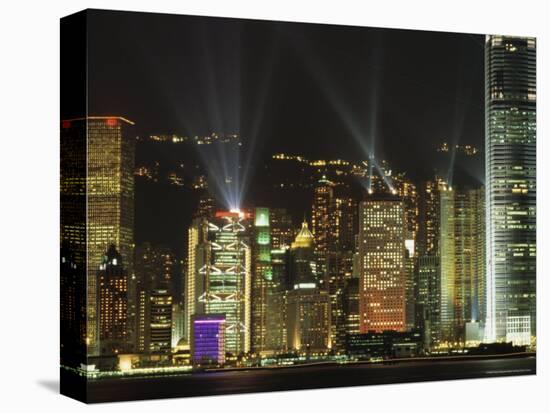 Hong Kong Island Central Skyline at Night from Tsim Sha Tsui, Hong Kong, China, Asia-Richard Nebesky-Premier Image Canvas