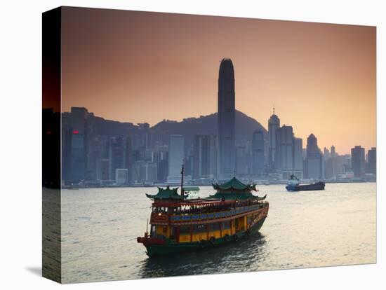 Hong Kong Island Skyline and Tourist Boat Victoria Harbour, Hong Kong, China-Ian Trower-Premier Image Canvas