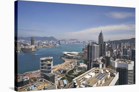 Hong Kong skyline just before sunrise looking from Hong Kong Island across Victoria Harbour to Kowl-Fraser Hall-Premier Image Canvas