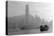 Hong Kong Skyline with Boats in Victoria Harbor in Black and White.-Songquan Deng-Premier Image Canvas