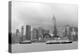 Hong Kong Skyline with Boats in Victoria Harbor in Black and White.-Songquan Deng-Premier Image Canvas