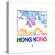 Hong Kong Watercolor Street Map-NaxArt-Stretched Canvas