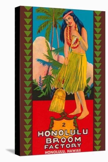 Honolulu Broom Factory Broom Label-null-Stretched Canvas