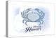 Honolulu, Hawaii - Crab - Blue - Coastal Icon-Lantern Press-Stretched Canvas