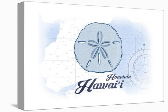 Honolulu, Hawaii - Sand Dollar - Blue - Coastal Icon-Lantern Press-Stretched Canvas