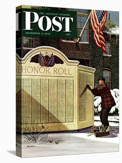 "Honoring the Dead," Saturday Evening Post Cover, December 4, 1943-Stevan Dohanos-Premier Image Canvas