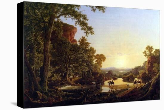 Hooker and Convoy Pass Through the Wilderness of Plymouth to Hartford-Frederic Edwin Church-Stretched Canvas