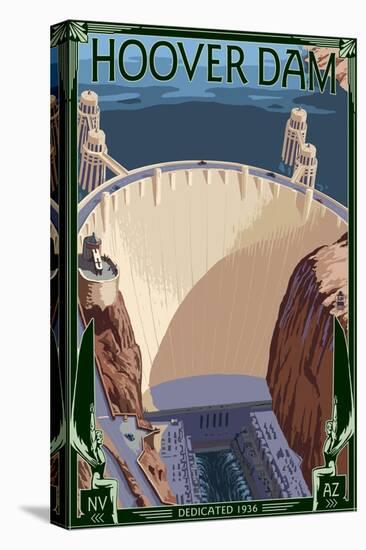 Hoover Dam Aerial-Lantern Press-Stretched Canvas