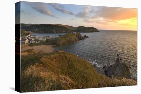 Hope Cove Devon coast at sunset-Charles Bowman-Premier Image Canvas