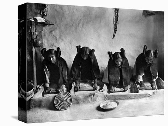 Hopi Grinding Grain, C1906-Edward S^ Curtis-Premier Image Canvas