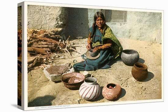 Hopi Woman Making Pottery-null-Stretched Canvas