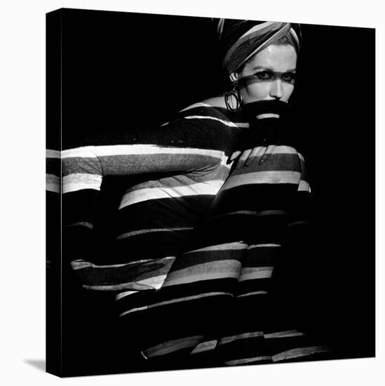 Horizontal Stripe Projection on Model, 1960s-John French-Premier Image Canvas