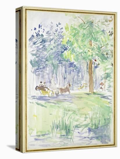 Horse and Carriage on a Woodland Road, after 1883 (Watercolour on White Wove Paper)-Berthe Morisot-Premier Image Canvas