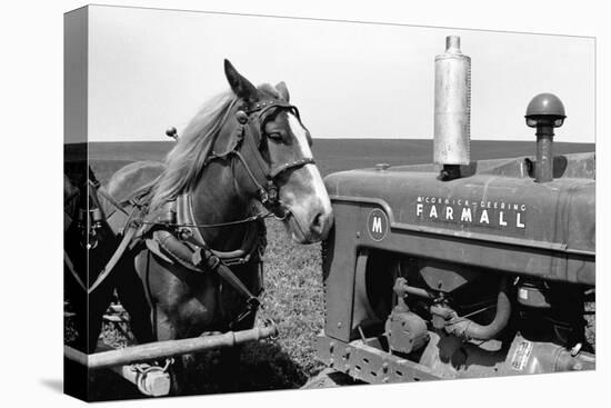 Horse and Tractor-John Vachon-Premier Image Canvas