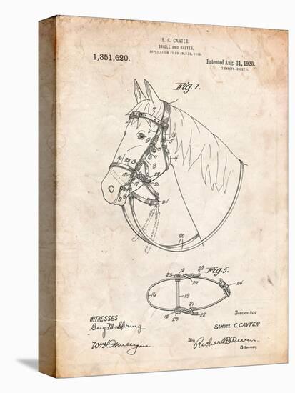 Horse Bridle Patent-Cole Borders-Stretched Canvas