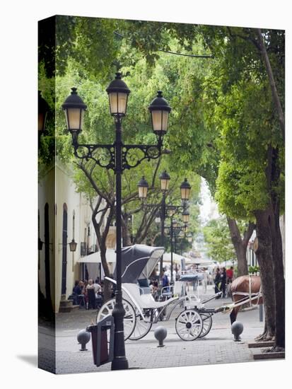 Horse Carriage For Tourists, Zona Colonial, UNESCO World Heritage Site, Dominican Republic-Christian Kober-Premier Image Canvas