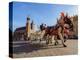 Horse Carriage with St. Mary Basilica in the background, Main Market Square, Cracow, Lesser Poland-Karol Kozlowski-Premier Image Canvas