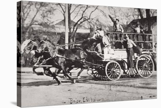 Horse-drawn fire engine, Boise, Idaho, USA, c1900-Unknown-Stretched Canvas