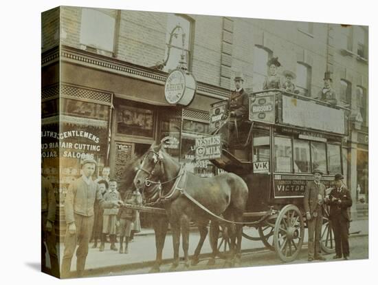 Horse-Drawn Omnibus and Passengers, London, 1900-null-Premier Image Canvas