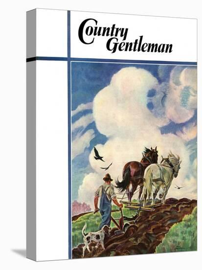 "Horse-Drawn Plow," Country Gentleman Cover, March 1, 1939-Paul Bransom-Premier Image Canvas