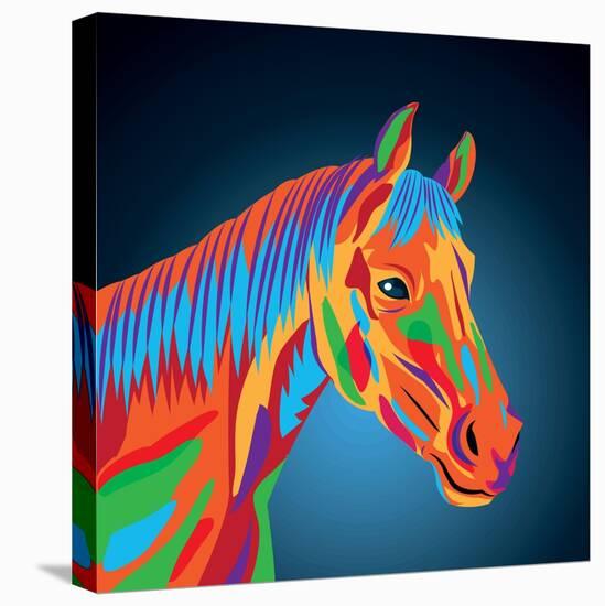 Horse Icon. Animal and Art Design. Graphic-Jemastock-Stretched Canvas