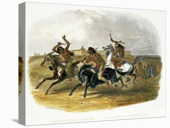 Horse Racing of Sioux Indians Near Fort Pierre-Karl Bodmer-Premier Image Canvas