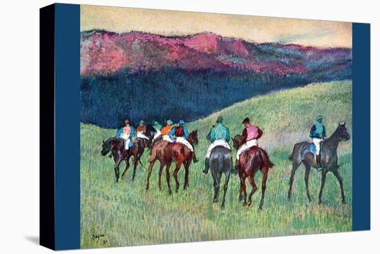 Horse Racing -The Training-Edgar Degas-Stretched Canvas