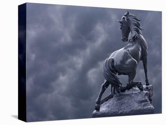 Horse Sculpture Against Storm Clouds at Entrance of Musee d'Orsay, Paris, France-Jim Zuckerman-Premier Image Canvas