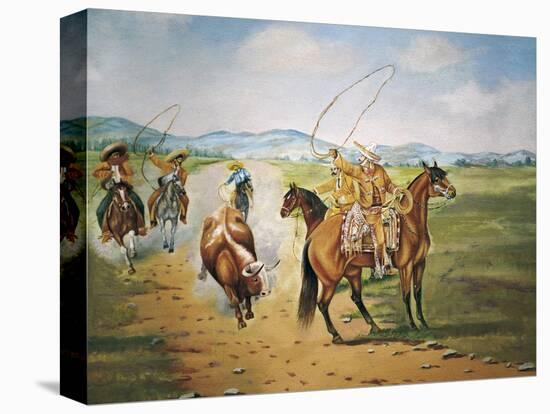 Horse Throwing-Ernesto Icaza-Stretched Canvas