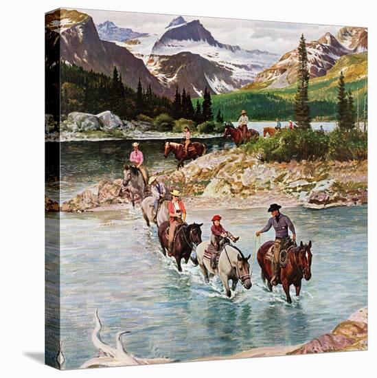 "Horseback Riding in Glacier Park," July 30, 1960-John Clymer-Premier Image Canvas