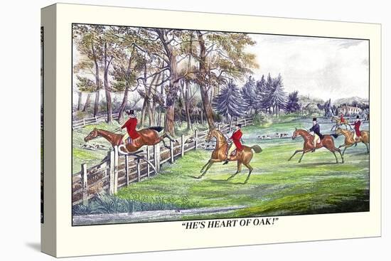 Horseman Jumps the Fence to Follow the Hounds-Henry Thomas Alken-Stretched Canvas