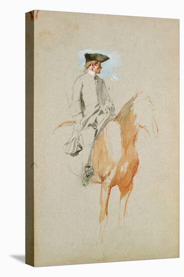 Horseman with a Tricorn Hat (W/C, Pen and Ink)-Jean-Louis Ernest Meissonier-Premier Image Canvas