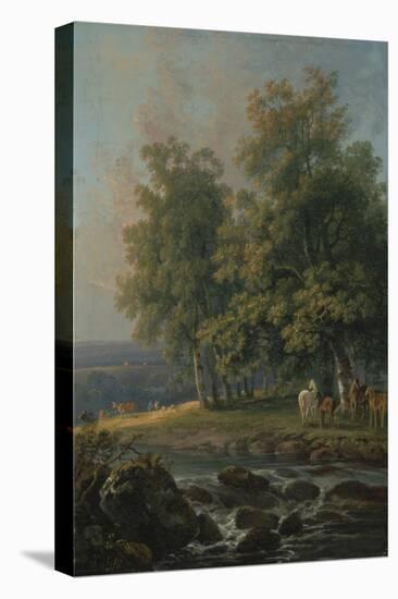 Horses and Cattle by a River, 1777-George the Elder Barret-Premier Image Canvas