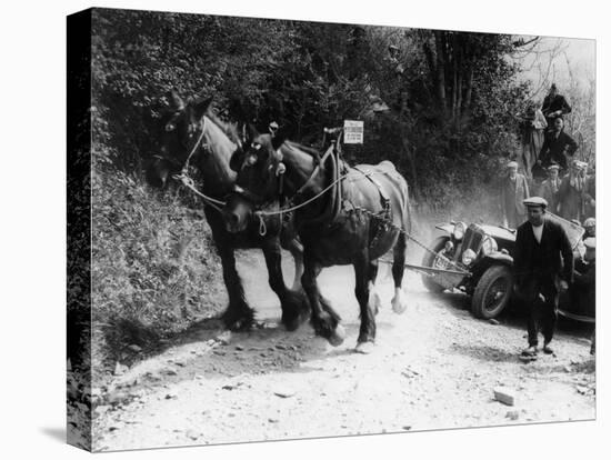 Horses Pulling an MG Up a Hill, C1936-null-Premier Image Canvas