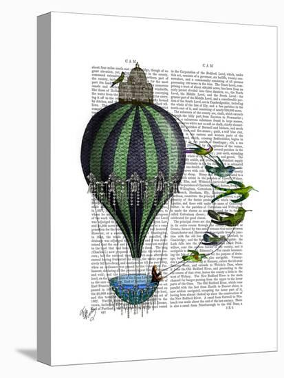 Hot Air Balloon and Birds-Fab Funky-Stretched Canvas