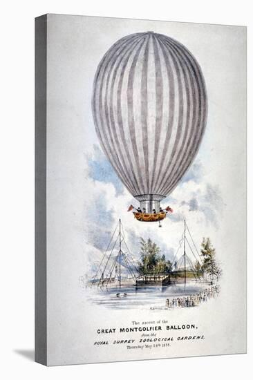 Hot Air Balloon Ascending over Surrey Zoological Gardens, Southwark, London, 1838-H Harrison-Premier Image Canvas