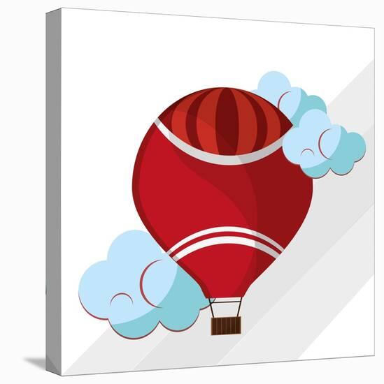 Hot Air Balloon Graphic , Vector Illustration-Jemastock-Stretched Canvas