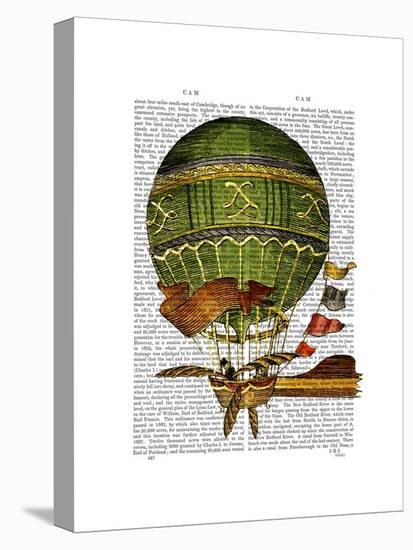 Hot Air Balloon Green-Fab Funky-Stretched Canvas