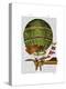 Hot Air Balloon Green-Fab Funky-Stretched Canvas