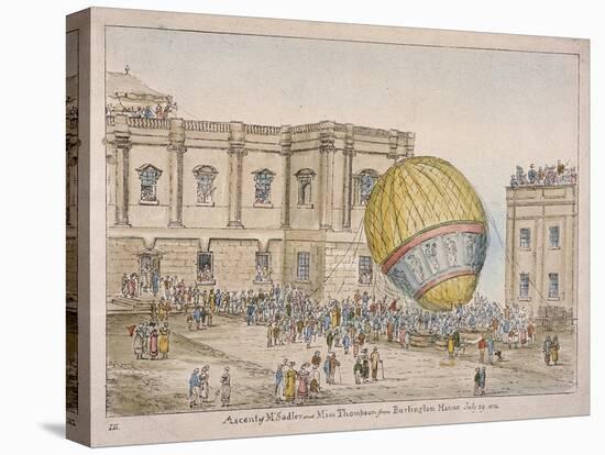 Hot Air Balloon in the Courtyard of Burlington House, Piccadilly, Westminster, London, 1814-James Gillray-Premier Image Canvas