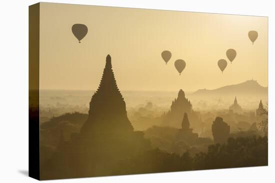 Hot air balloons above the temples of Bagan (Pagan), Myanmar (Burma), Asia-Janette Hill-Premier Image Canvas