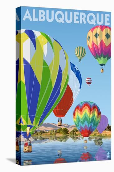 Hot Air Balloons - Albuquerque, New Mexico-Lantern Press-Stretched Canvas