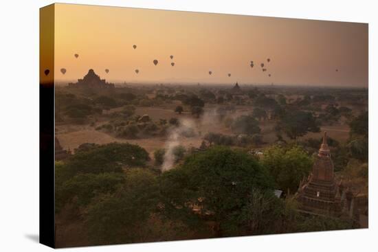 Hot Air Balloons at Sunrise Above Bagan (Pagan), Myanmar (Burma), Asia-Colin Brynn-Premier Image Canvas