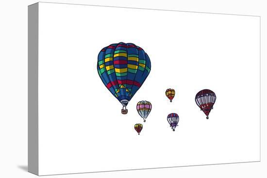 Hot Air Balloons - Icon-Lantern Press-Stretched Canvas