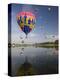 Hot Air Balloons Reflected in Prospect Lake, Colorado Springs, Colorado, USA-Don Grall-Premier Image Canvas