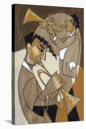 Hot Brass Duo!-Marsha Hammel-Stretched Canvas