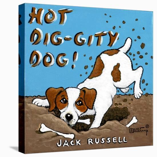 Hot Dig-Gity Dog-Janet Kruskamp-Stretched Canvas