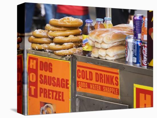 Hot Dog and Pretzel Stand, Manhattan, New York City, New York, USA-Amanda Hall-Premier Image Canvas